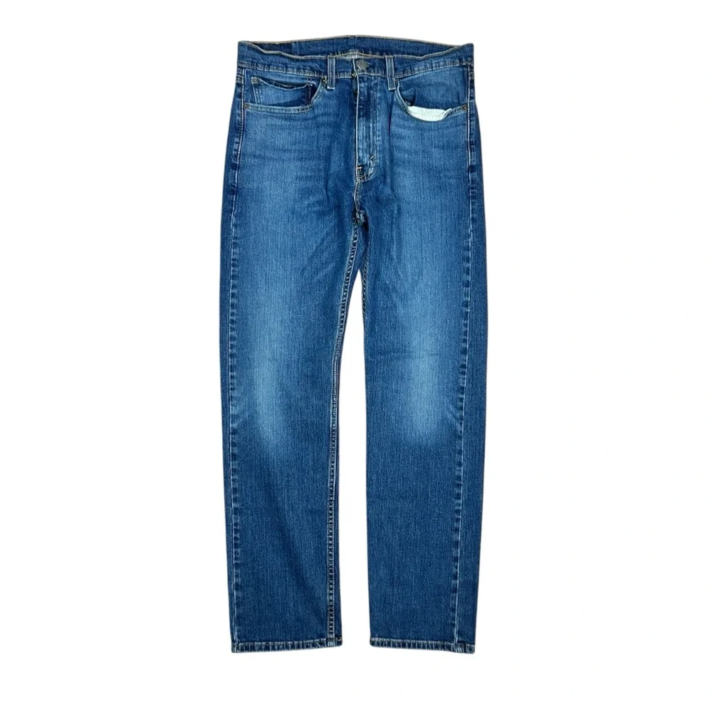 Levi's 505 Jeans Mens 34x32 Blue Medium Wash Straight Leg Zip Fly‎ Cotton Denim